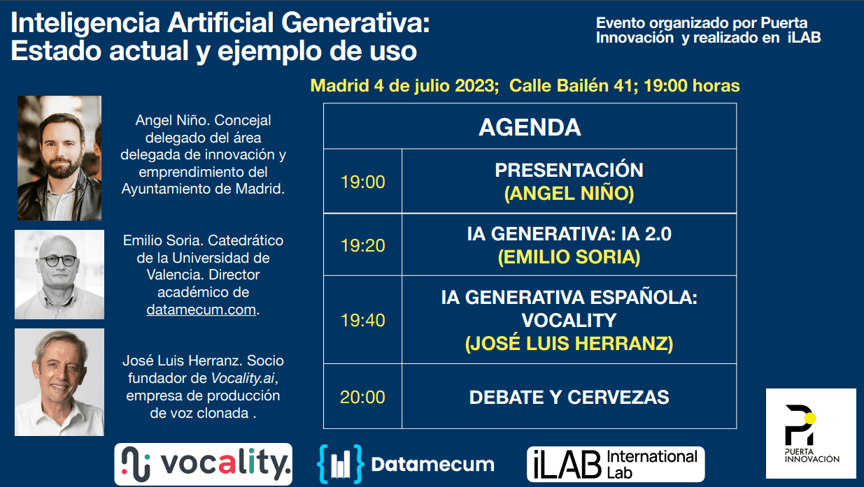Inteligencia Artificial Generativa con Aángel Niño, Emilio Soria y José Luis Herránz