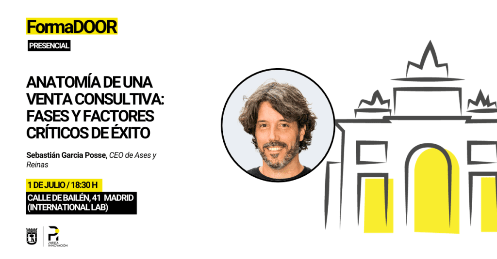 Disfruta del FormaDOOR "Anatomía de una venta consultiva: fases y factores críticos de éxito" con Sebastián García Posse.