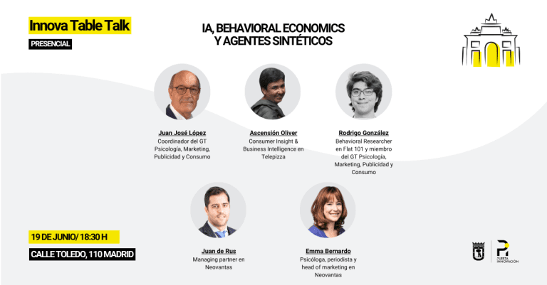 Ven y únete a nosotros en esta Innova Table Talk "IA, Behavioral Economics y agentes sintéticos". ¡Te esperamos!