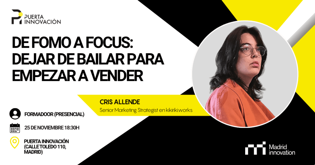 cómo definir tu nicho de mercado para vender más. Disfruta del FormaDOOR presencial "De FOMO a FOCUS: dejar de bailar para empezar a vender" con la experta Cris Allende.