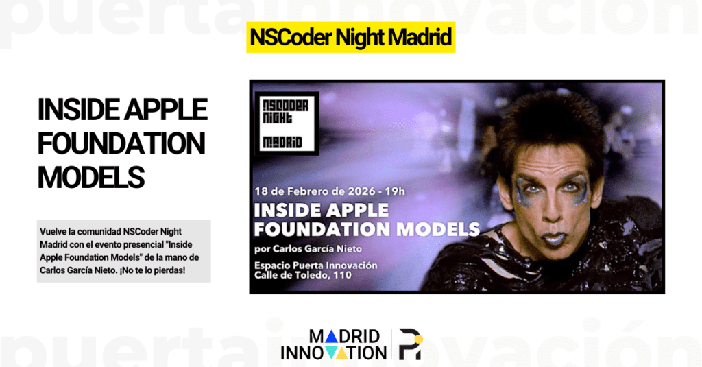 Vuelve la comunidad NSCoder Night Madrid con el evento presencial "Inside Apple Foundation Models" de la mano de Carlos García Nieto.